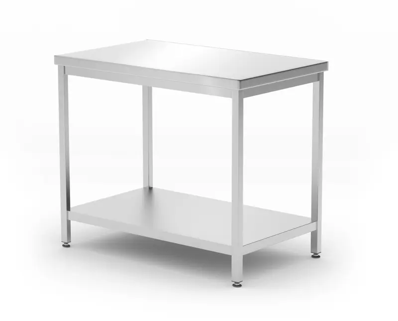 HENDI Mitteltisch mit Ablage – verschraubt, Tiefe 600 mm