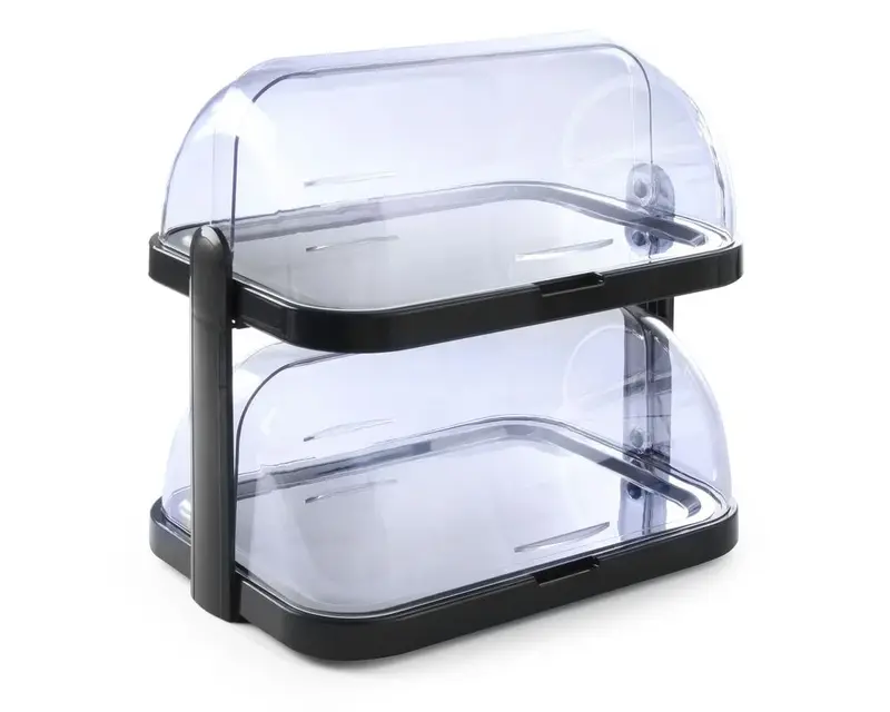 Hendi Roll-Top-Kühldisplay, doppelt, Dunkelgrau