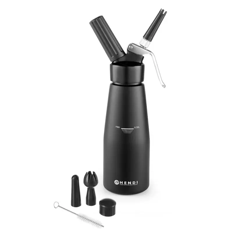 HENDI Sahnespender Kitchen Line 0,5 L – Black Edition