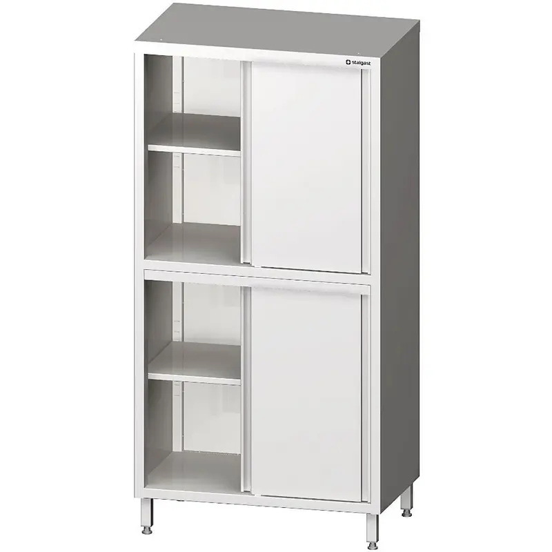 Hochschrank mit zwei Schrankräumen und Schiebetüren, 2000 mm Höhe