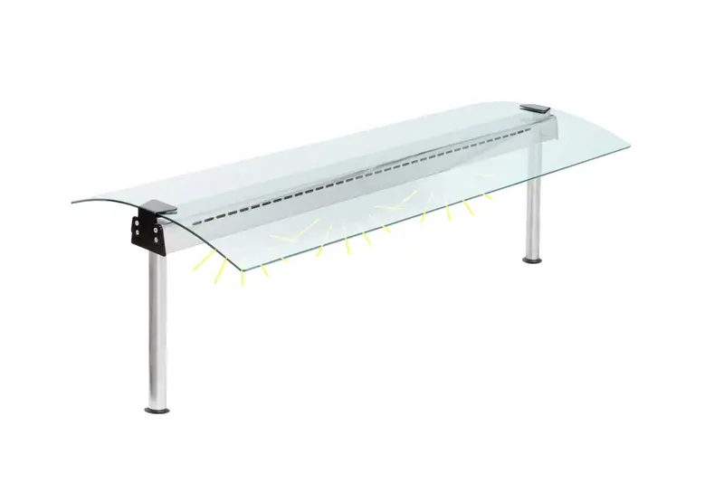 Hustenschutz 2 GN1/1 Beidseitiges Glas - Beleuchtet