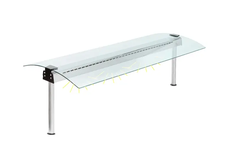 Hustenschutz 3 GN1/1 Beidseitiges Glas - Halogenlampe