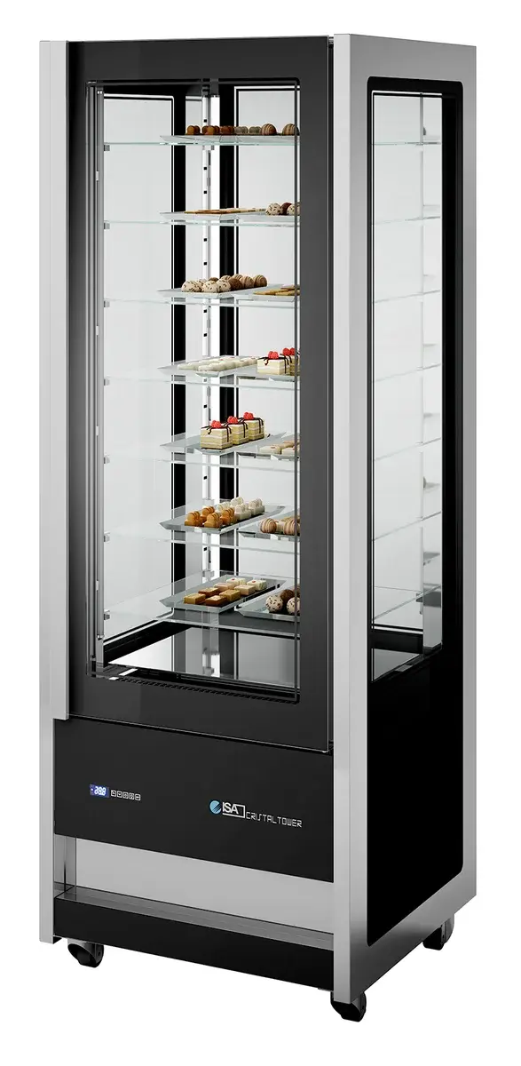 ISA Panorama-Kühlvitrine CRISTAL TOWER 750 RV TN BLACK