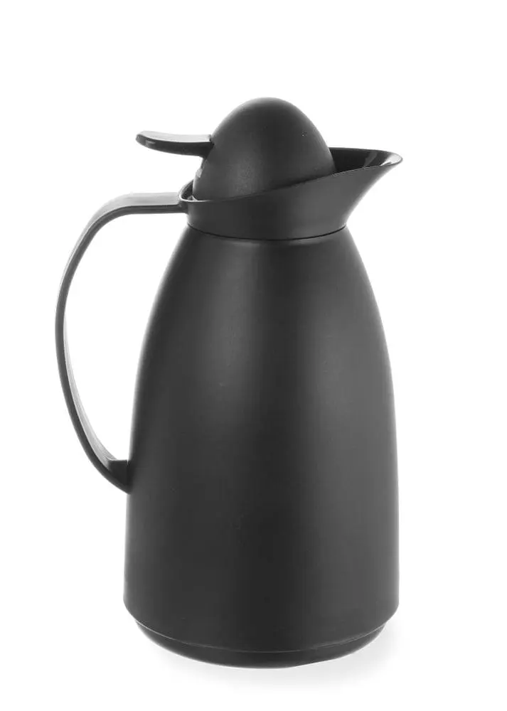Isolierkanne mit Innenbehälter aus Glas, HENDI, 1L, Schwarz, ⌀140x(H)268mm