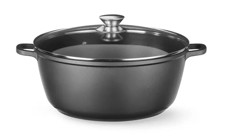 Kasserolle mit Antihaft-Beschichtung, HENDI, 7L, Schwarz, 367x290x(H)122mm