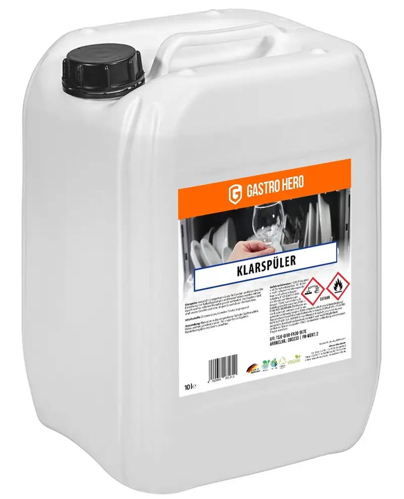 Klarspüler Spülmaschinen 10 Liter Zitrus für glänzendes, trockenes Geschirr