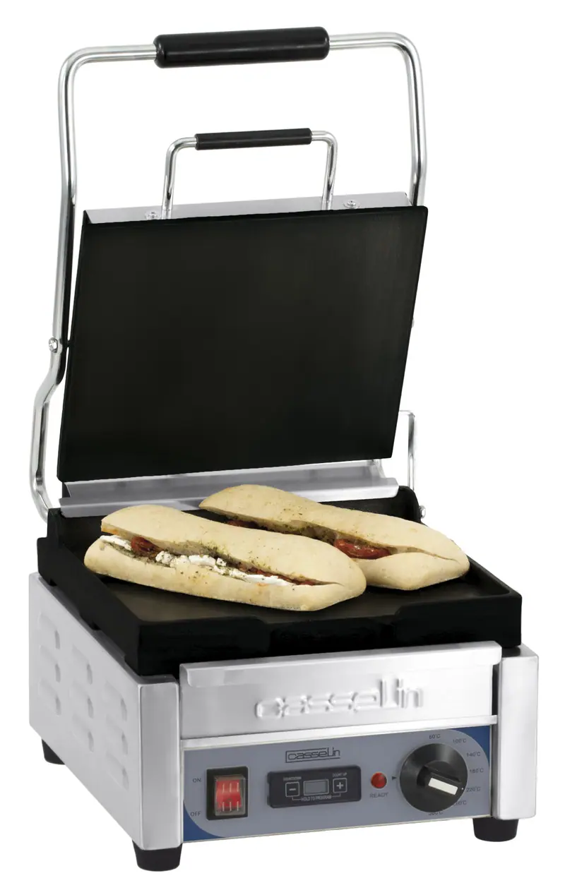 Kontaktgrill Premium klein Platten glatt - glatt mit Timer