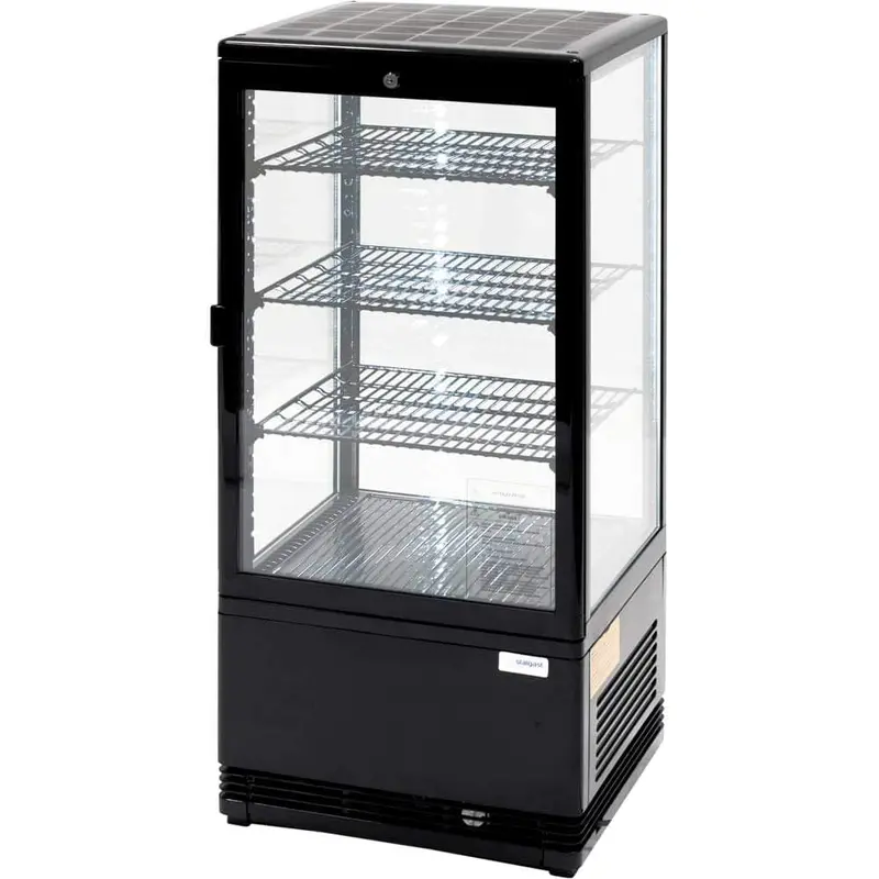 Kühlvitrine PAN4 mit LED-Innenbeleuchtung, schwarz, Abmessung 428 x 386 x 960 mm (BxTxH)