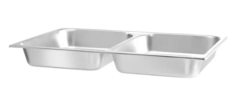 Lebensmittelpfanne GN 1/1 zweigeteilt, HENDI, 7,5L, 530x325x(H)65mm
