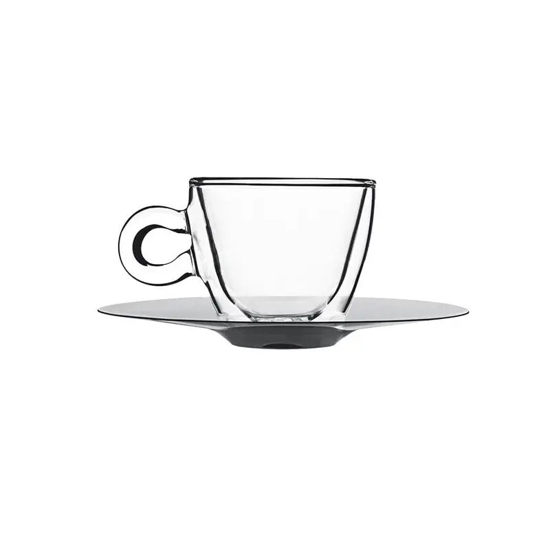 Luigi Bormioli Thermic-Espressoglas mit Edelstahluntersetzer 0,065 L