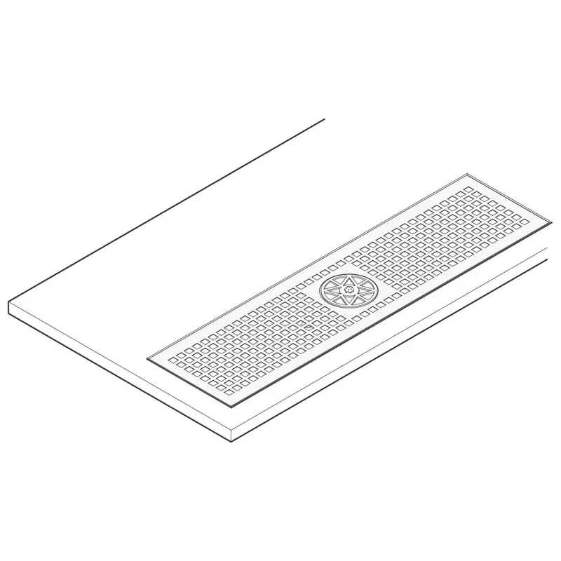 Mastro Abtropfwanne mit Rost un Glasspüler, zum Einschweißen, 920x240 mm