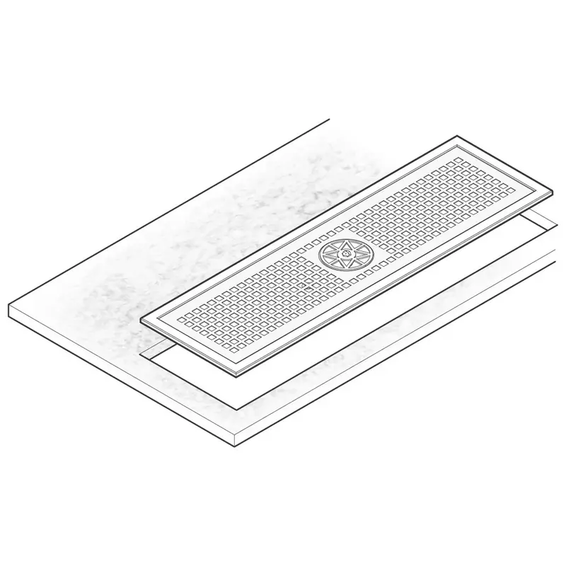 Mastro Abtropfwanne mit Rost und Glasspüler, Einbaumodell, 420x240 mm