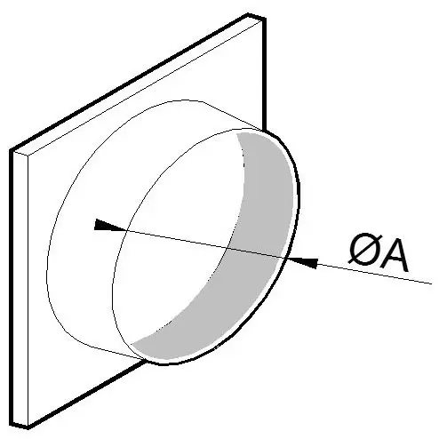 Mastro Ansaug- /Ausblasstutzen mit Grundplatte für flexibles Aluminiumrohr, ø 400 mm
