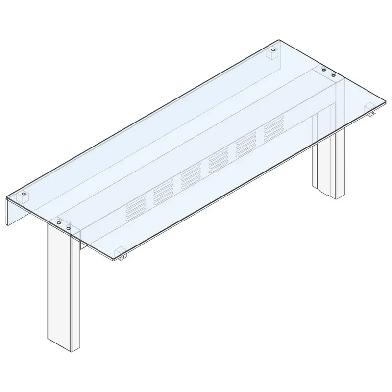 Mastro Ausgabeaufsatz 1 Ebene mit geradem Glas, 2035x450 mm