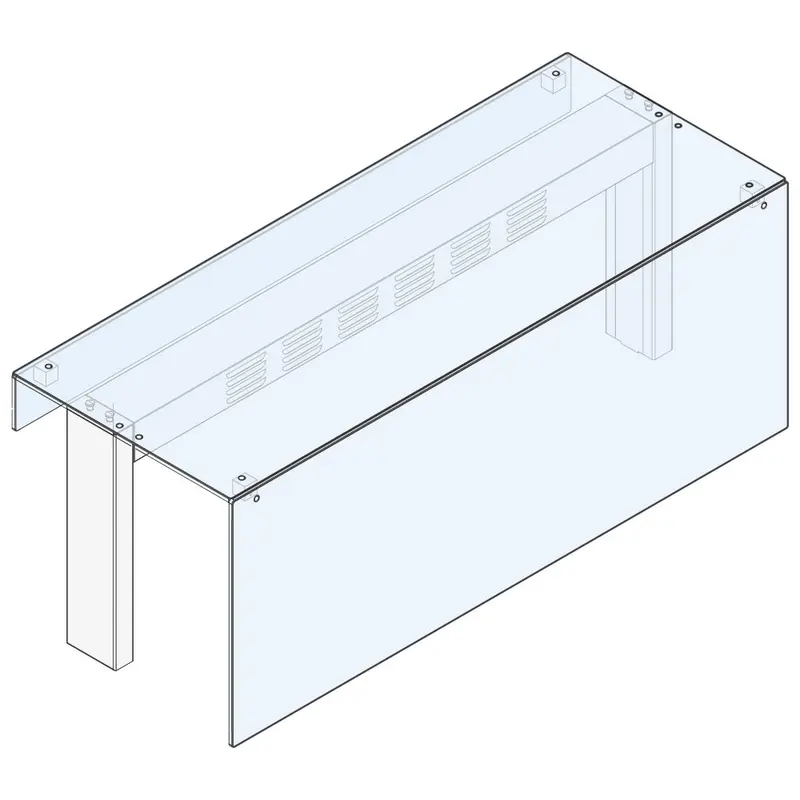 Mastro Ausgabeaufsatz 1 Ebene mit geradem Glas und Hustenschutz-Frontglas, 1385x475 mm