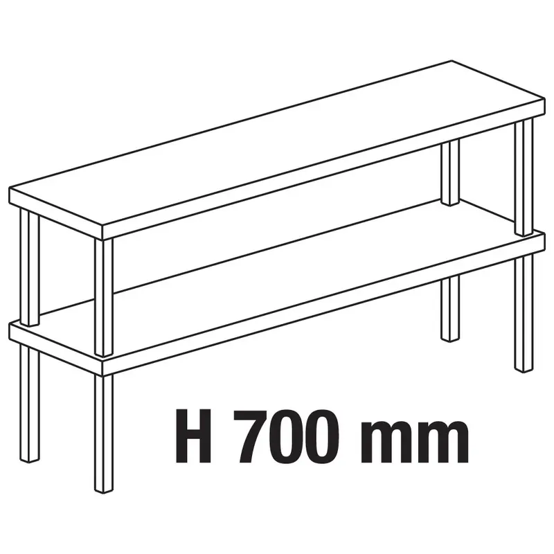 Mastro Ausgabeaufsatz, Aufsatz 2-etagig, seitlich offen, 1300x300 mm
