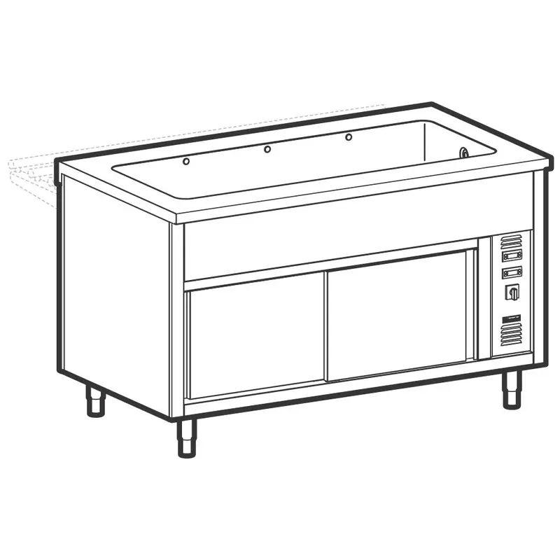 Mastro Bainmarie-Element auf Wärmeschrank, 6x GN 1/1