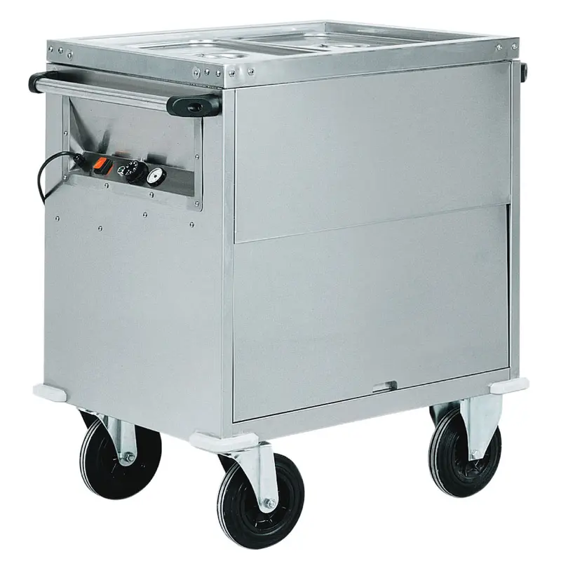 Mastro Bainmarie-Wagen auf beheiztem Schrank, 2x GN 1/1 H=200 mm, 2 Temperaturzonen