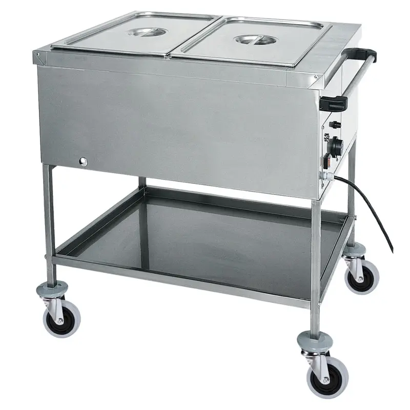 Mastro Bainmarie-Wagen mit Zwischenboden, 2x GN 1/1 H=200 mm, 1 Temperaturzone