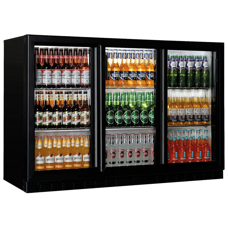 Mastro Barkühlschrank mit 3 Glasflügeltüren, 320 Liter, -1°/+5°C