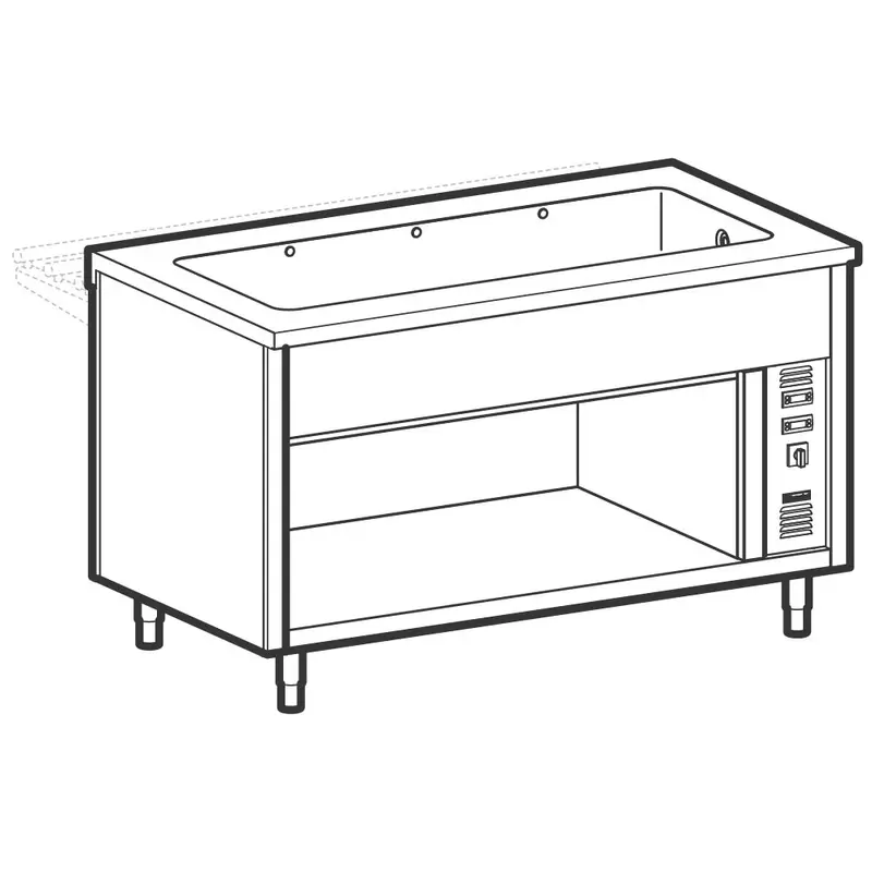 Mastro Beheizte Umluft-Wanne auf offenem Unterbau, 3x GN 1/1