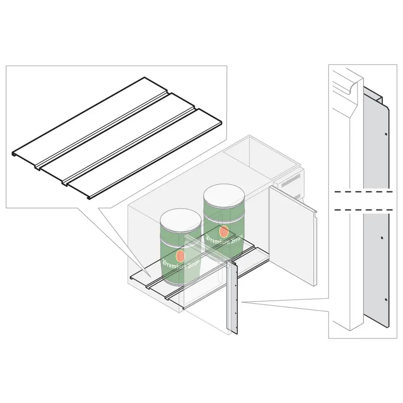 Mastro Bodenschutzabdeckung für Doppelmodul für Getränkekuhltheken, 690 mm