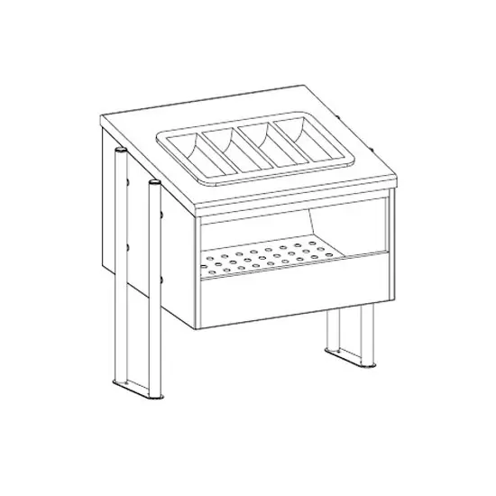 Mastro Brot-, und Besteck-Ausgabeelement, mit Besteckbehälter aus PVC, 686x560 mm