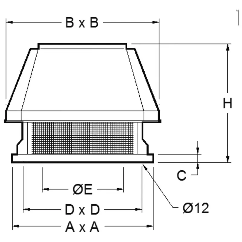 Mastro Decken-Absaugeinheit mit 2 Geschwindigkeiten, 1650 m³/h