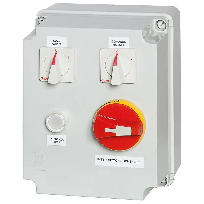 Mastro Drehzahlregler mit Gasmagnetventil, 2 Geschwindigkeiten, 400 V, max 4,00 kW, mit Lichtschalter
