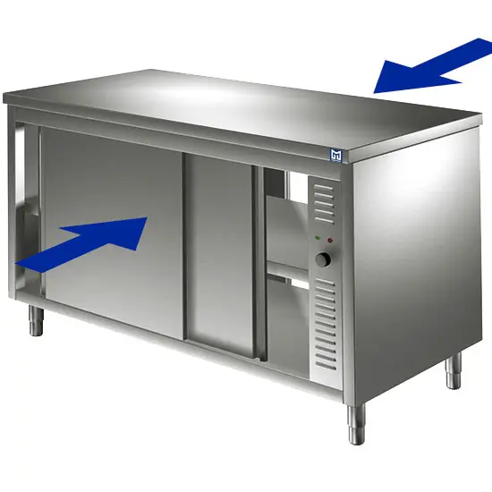 Mastro Durchreichewärmeschrank mit Schiebetüren, 2000x700 mm