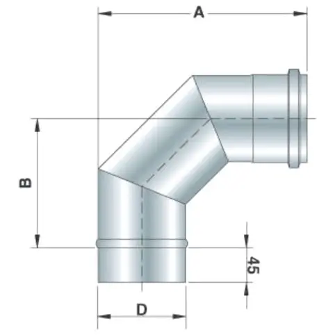 Mastro Edelstahl-Bogen 90°, einwandig, ø 250 mm