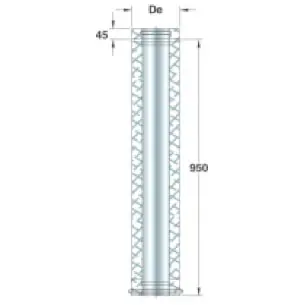 Mastro Edelstahl-Rundrohr, doppelwandig, 1000 mm x ø 180 mm intern