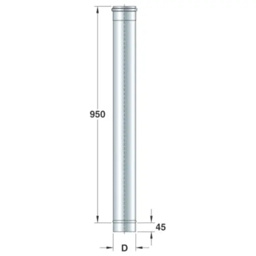 Mastro Edelstahl-Rundrohr, einwandig, 1000 x ø 200 mm
