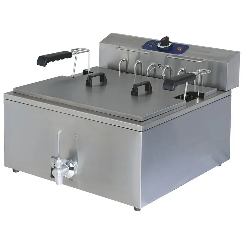Mastro Elektro-Fritteuse für Konditorei mit Ablasshahn, Tischmodell, 25 Liter