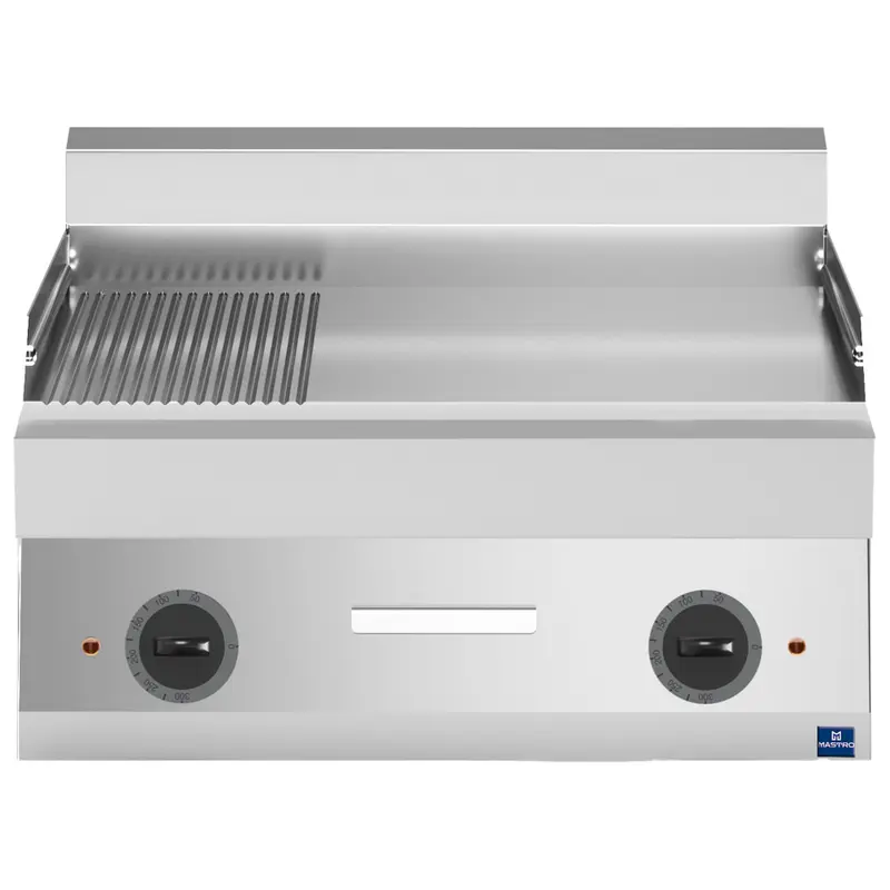 Mastro Elektro-Grillplatte, Tischmodell, 1/3 gerillt und 2/3 glatt