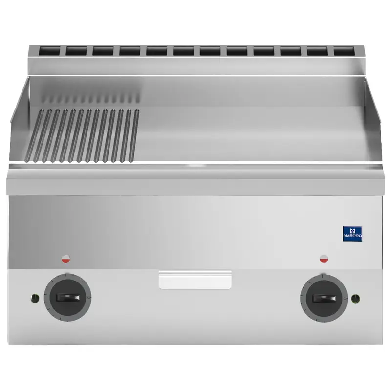 Mastro Elektro-Grillplatte, Tischmodell, 1/3 gerillt und 2/3 glatt