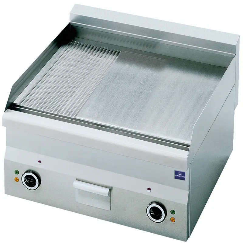 Mastro Elektro-Grillplatte, Tischmodell, 1/3 gerillt und 2/3 glatt