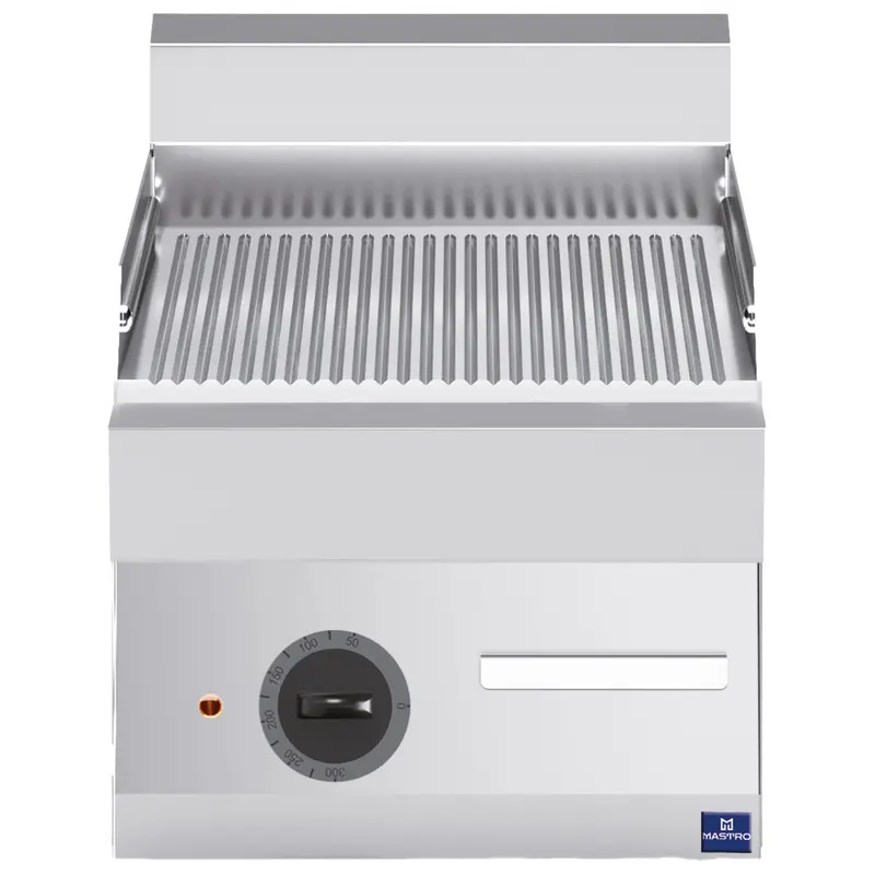 Mastro Elektro-Grillplatte, Tischmodell, verchromt gerillt