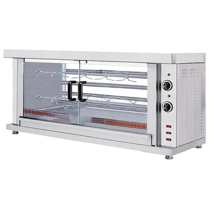 Mastro Elektro-Hähnchengrill mit Beleuchtung, 2 Spieße für 8-10 Hähnchen