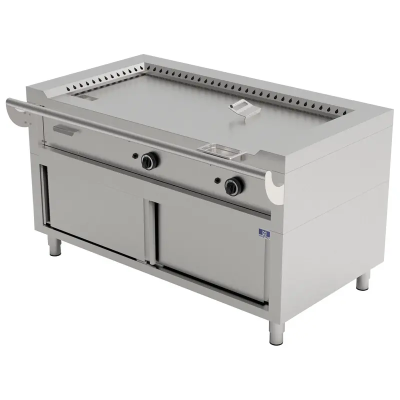 Mastro Elektro-Teppanyaki auf geschlossenem Unterbau, 2 Zonen