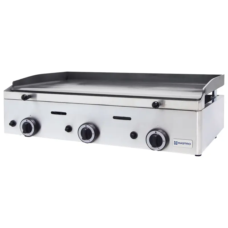 Mastro Gas-Grillplatte mit 3 Grillzones, Tischmodell, glatte Platte - LPG