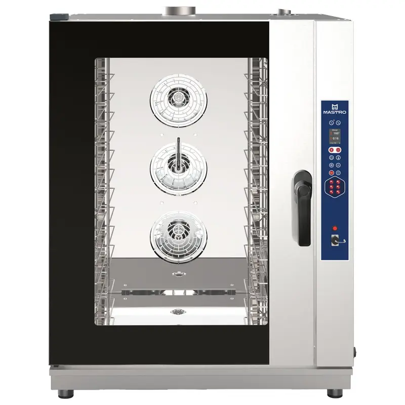 Mastro Gas-Kombidämpfer digital mit Direkteinspritzung und automatischer Reinigung, 10x GN 1/1 oder 600x400
