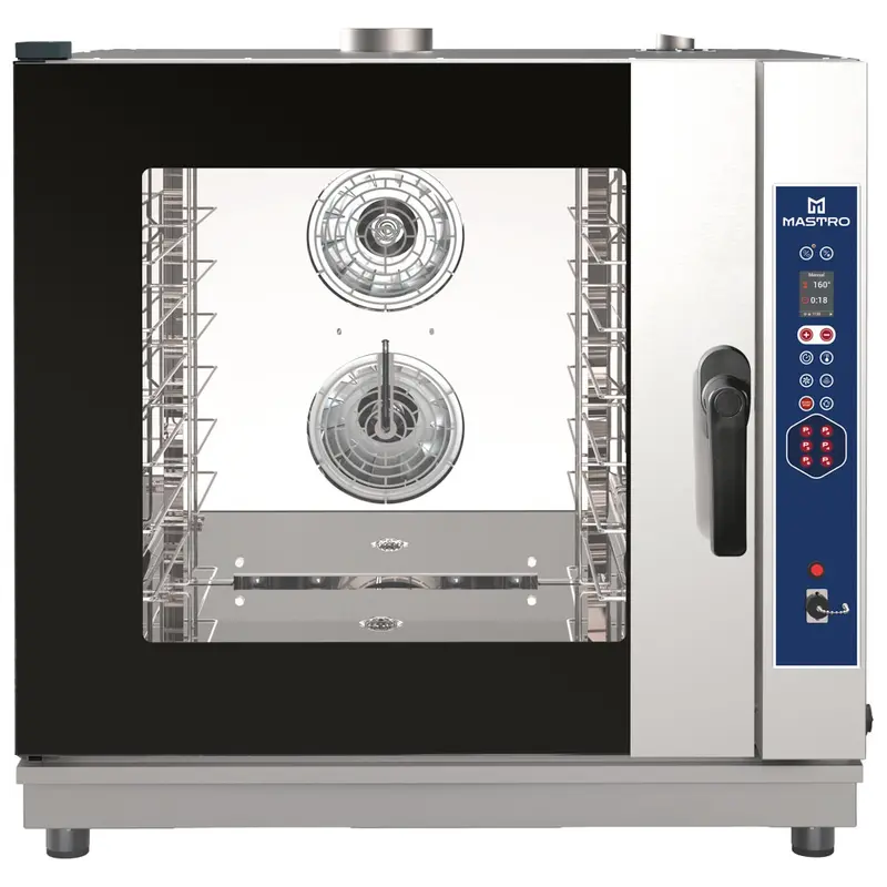 Mastro Gas-Kombidämpfer digital mit Direkteinspritzung und automatischer Reinigung, 6x GN 1/1 oder 600x400