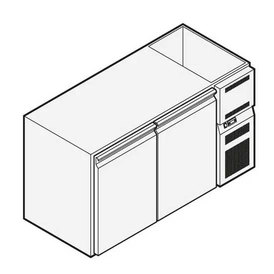 Mastro Getränkekühltheke mit 2 Türen mit Kühlwanne, 1510x690 mm, +2°/+10°C