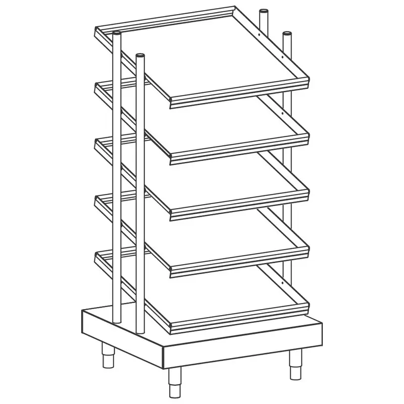 Mastro Gläser-Ausgabeelement mit 5 Korbträgern, 686x700 mm
