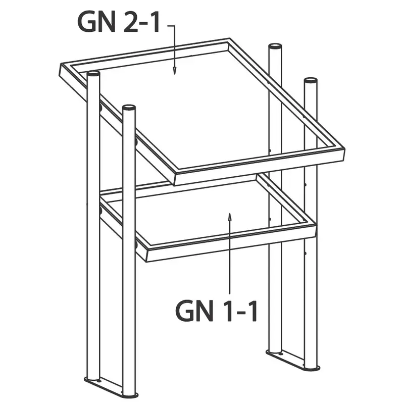 Mastro GN-Behälter-Element, Tisch-Modell,686x660 mm