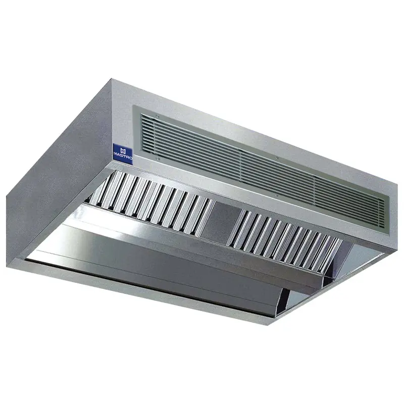 Mastro Induktionszentralhaube in Kastenform mit Einbaubeleuchtung, 2800x2200 mm