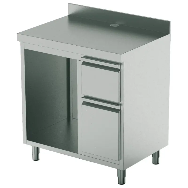 Mastro Kaffeemaschinentheke 1500x600 mm mit Schublade, Kaffeesatzschublade, Abfallbehälter, 1 Gerätefach