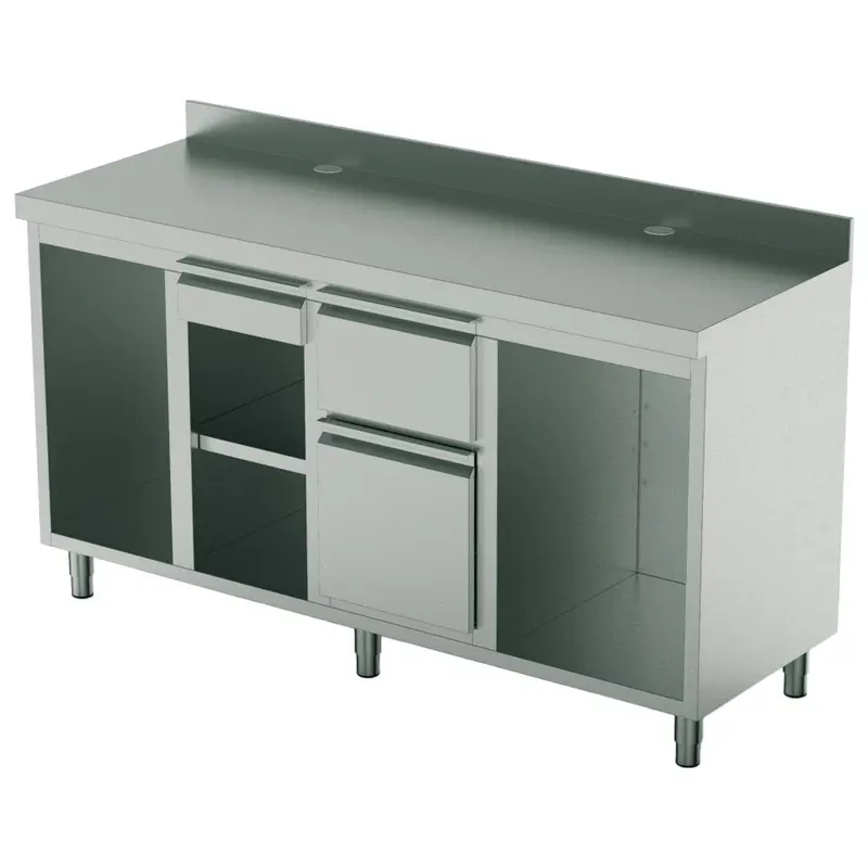 Mastro Kaffeemaschinentheke 2000x700 mm mit Schublade, Kaffeesatzschublade, Abfallbehälter, 2 Gerätefacher