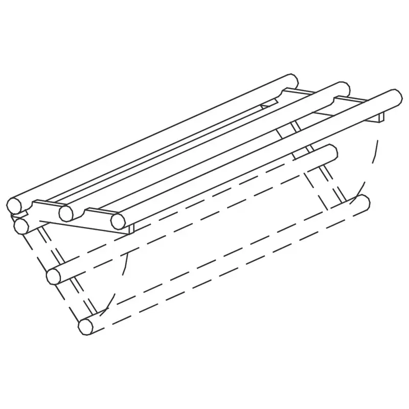 Mastro Klappbare gerade Tablettrutsche, rohrförmig, 1200 mm